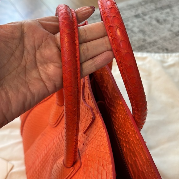 Authentic Celine mini luggage tote in python - Picture 6 of 9